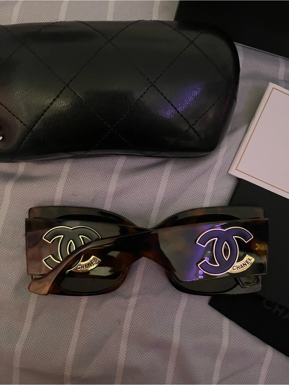 CHANEL Brown Gradient Oversized Square Sunglasses